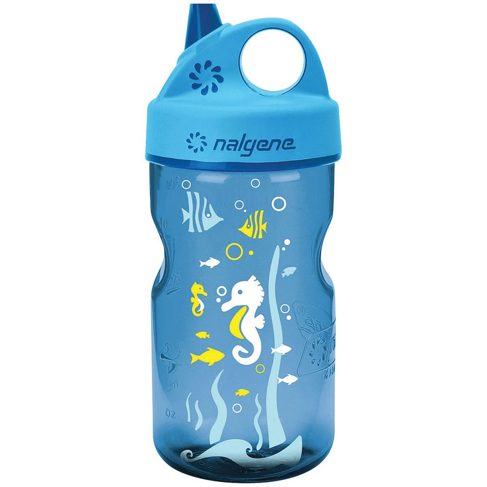 Nalgene Recycled Grip 'n Gulp Kids Water Bottle, USA Made, 12 oz